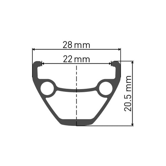 DT Swiss 533d pin-joined 28 hole Presta-drilled black / 26"