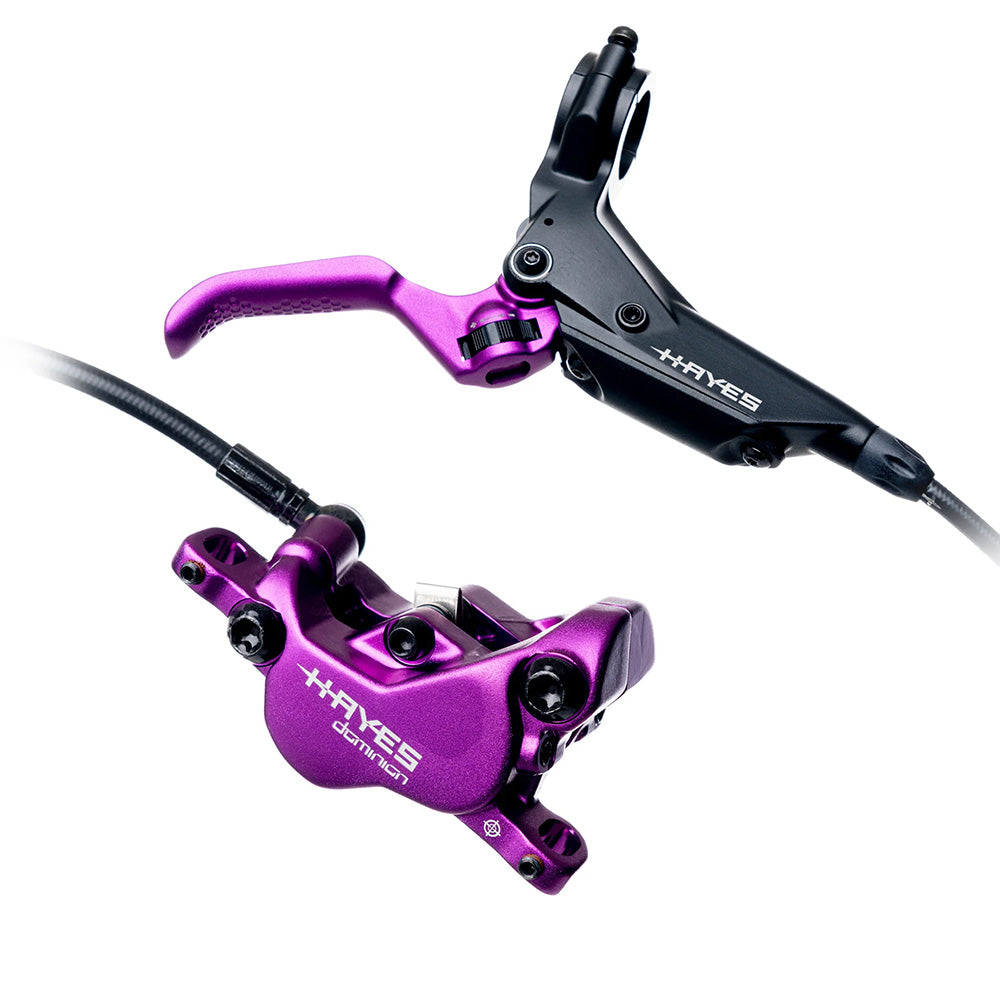 Hayes Dominion A4 Brake Kit, Regular Reach Lever, 180cm Hose - Black/Purple