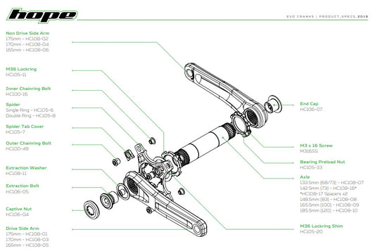 Hope Crankset - 30mm Dia Shaft Spacer 4.5mm