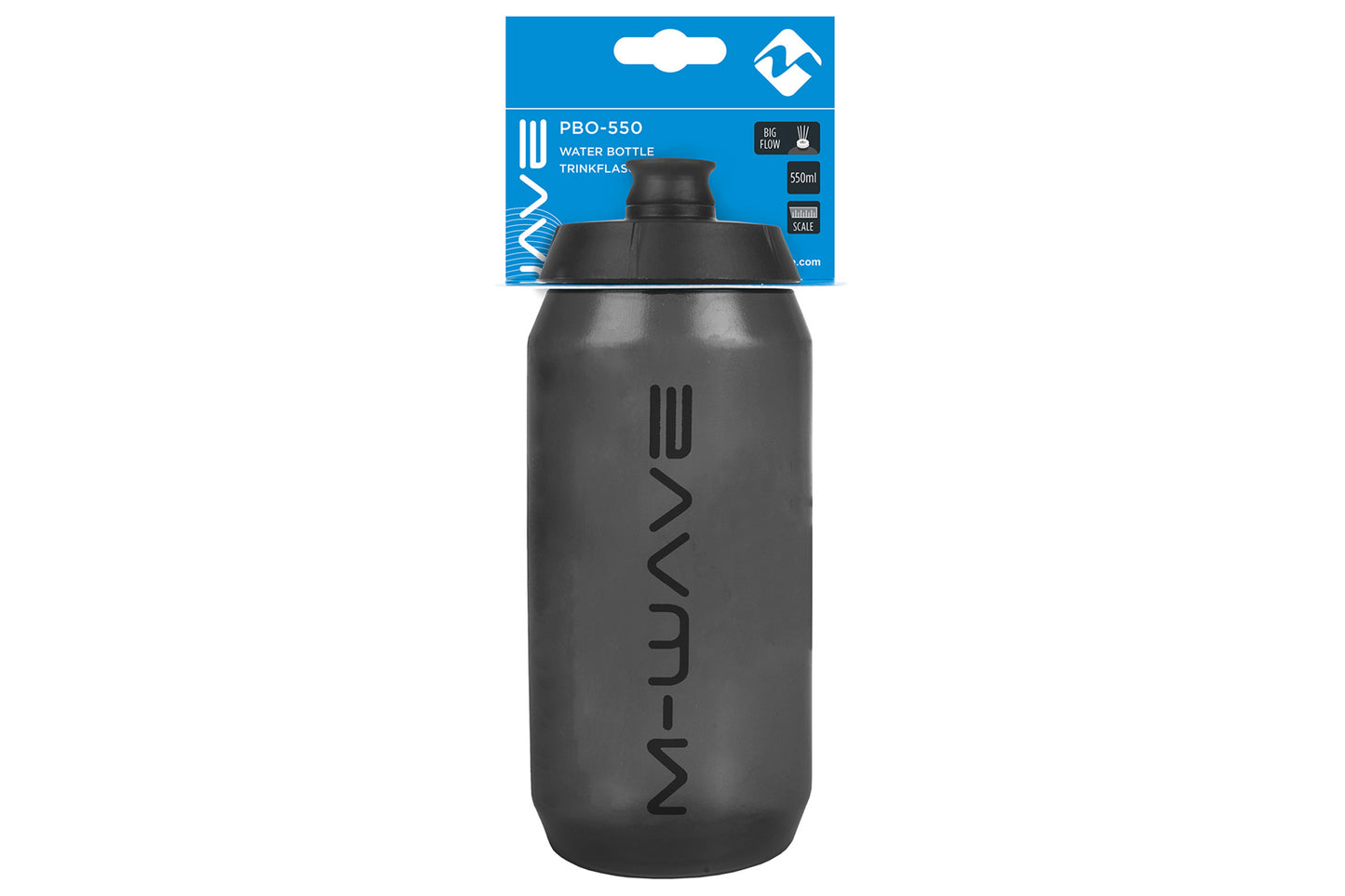 M-WAVE PBO-550 WATER BOTTLE – BLACK TRANSPARENT / 550ML