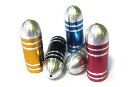 ALLOY SCHRADER BULLET VALVE CAPS - PAIR
