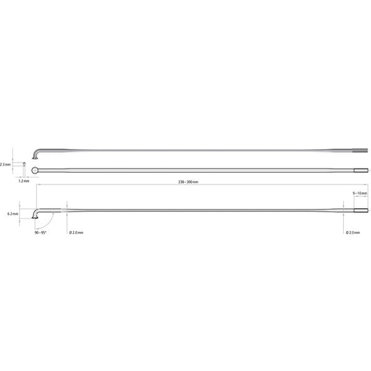 DT Swiss Aero Comp Straight Pull (SP) Spokes 14 g / 2 mm (Box of 20 Black)