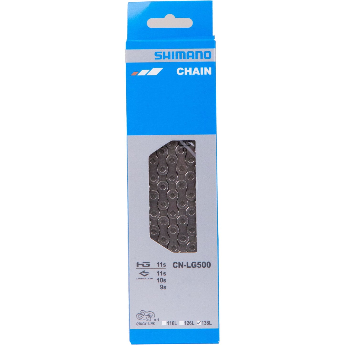 Shimano CN-LG500 Link Glide HG-X chain with quick link, 9/10/11-speed, 138L