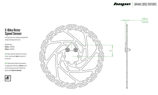 Hope E-Bike Speed Sensor Magnet - 6 Bolt R24 - Orange