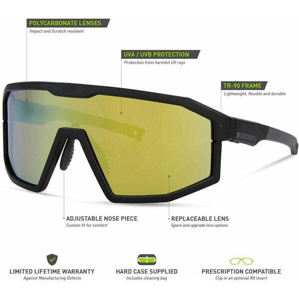 Madison Enigma Glasses - 3 pack - gloss white / silver mirror / amber and clear lens