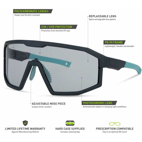 Madison Enigma Glasses - matt dark grey / photochromic lens (cat 1 - 3)