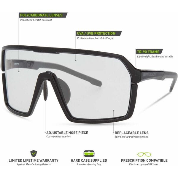 Madison Crypto Glasses - gloss black / clear