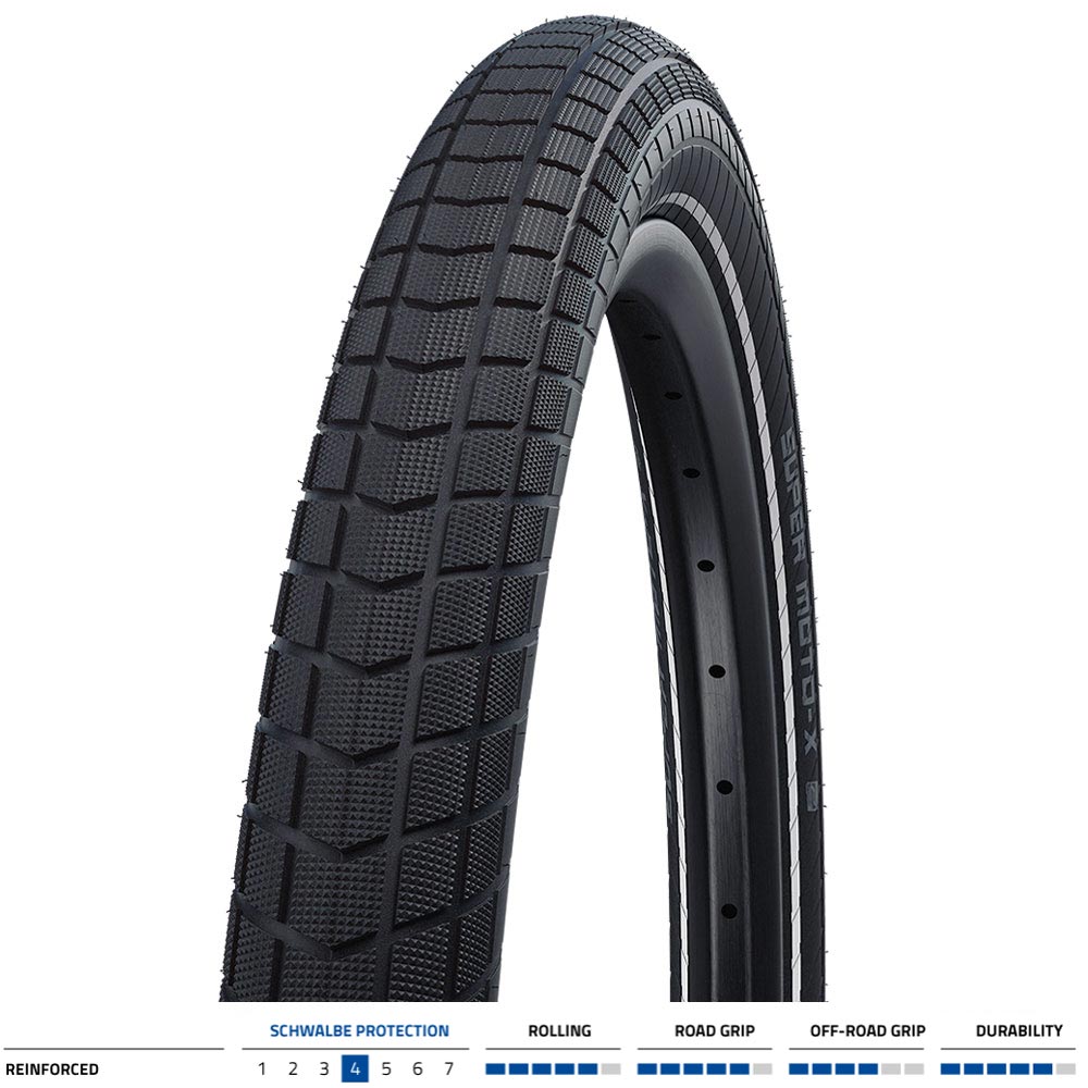 Schwalbe Super Moto-X Reinforced 20x4.0 Black/Reflective