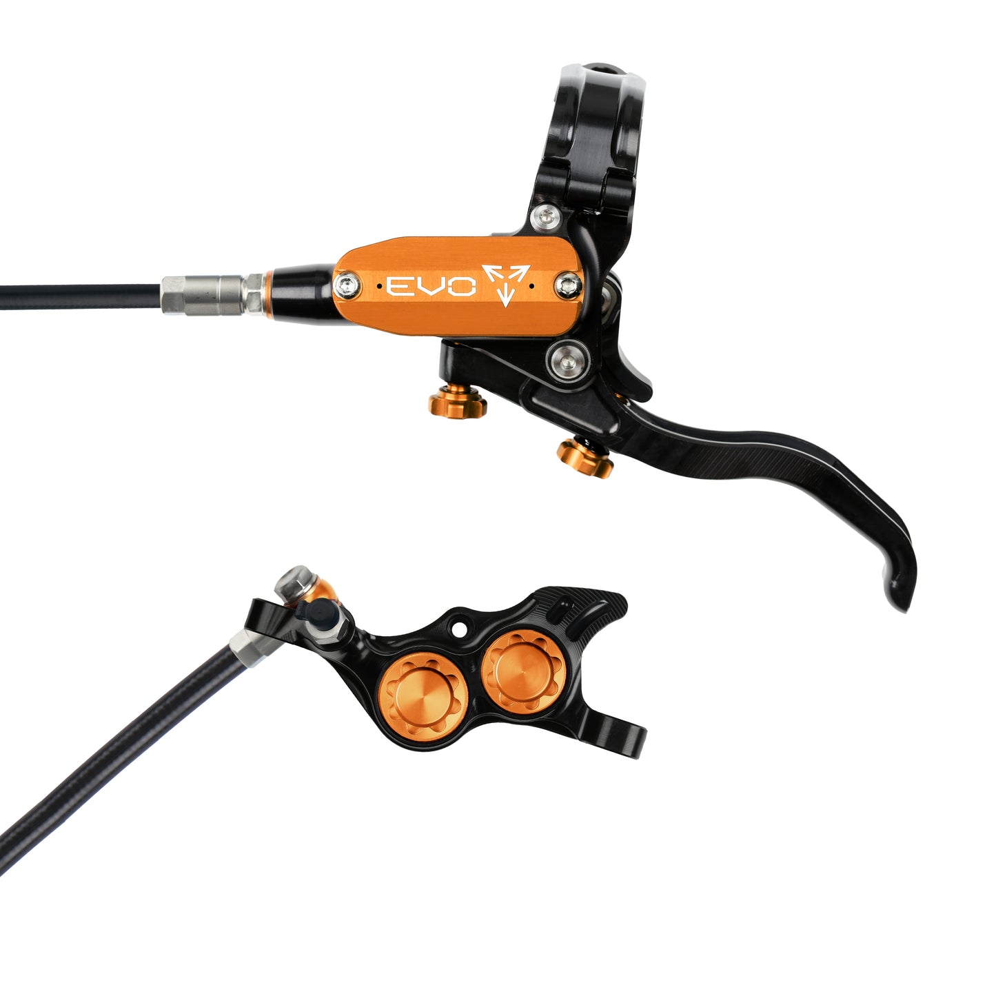 Hope Tech 4 EVO TR4 Brake - Black/Orange - Black Hose - No Rotor