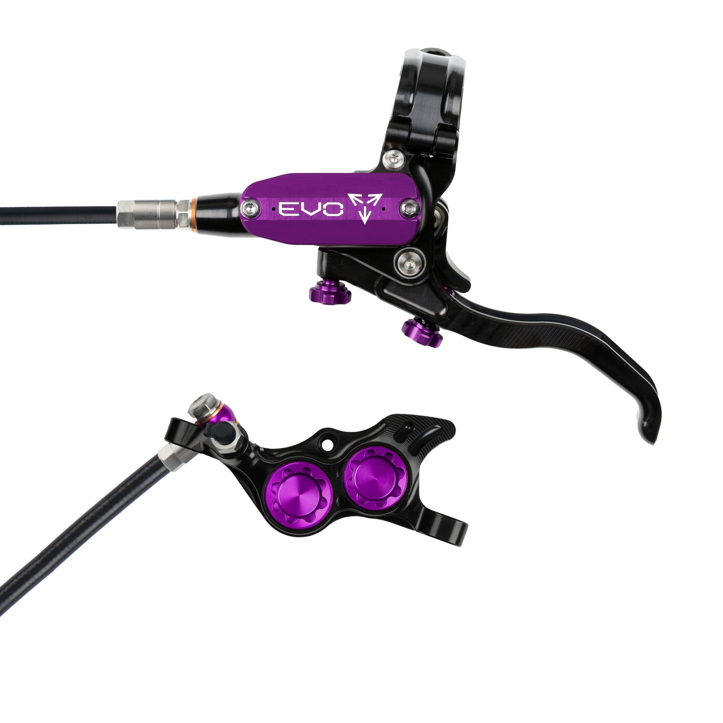 Hope Tech 4 EVO TR4 Brake - Black/Purple - Black Hose - No Rotor