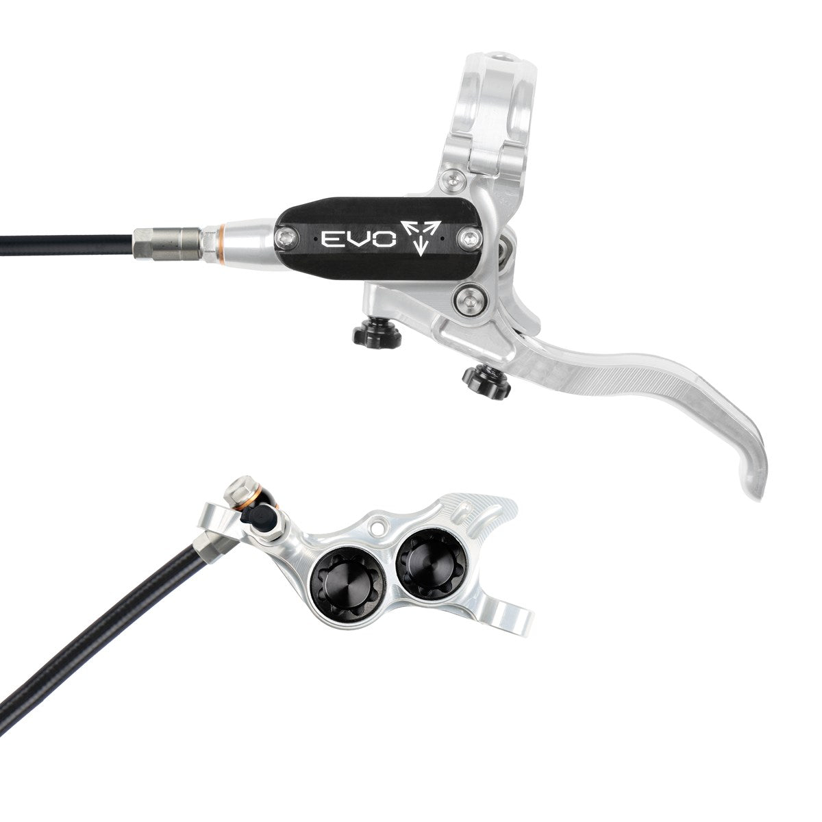 Hope Tech 4 EVO TR4 Brake - Silver/Black - Black Hose - No Rotor