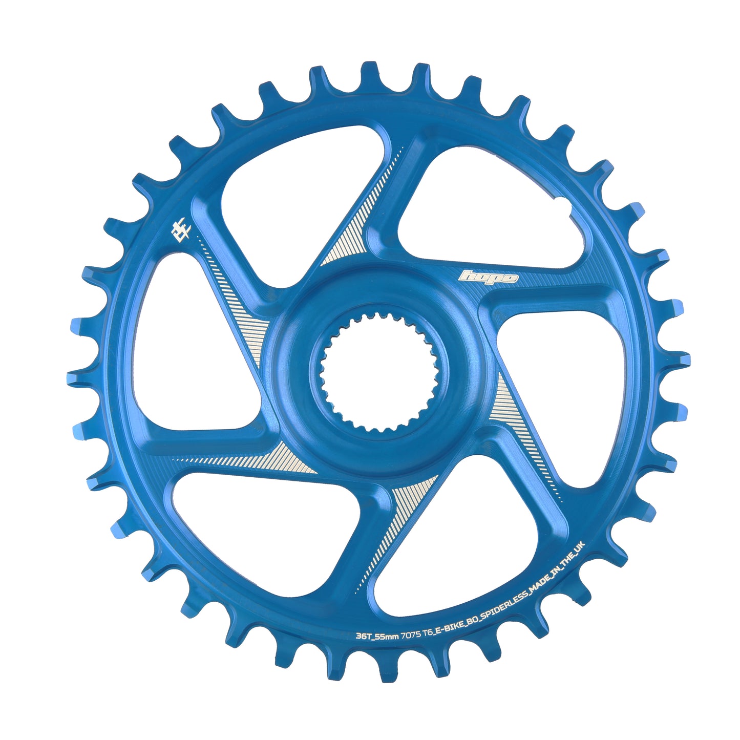 Hope R22 E-Bike Spiderless Retainer Ring - Bosch Gen 4 55mm Wide - Blue