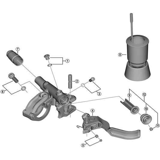 Shimano BL-M8100 left hand lever member unit