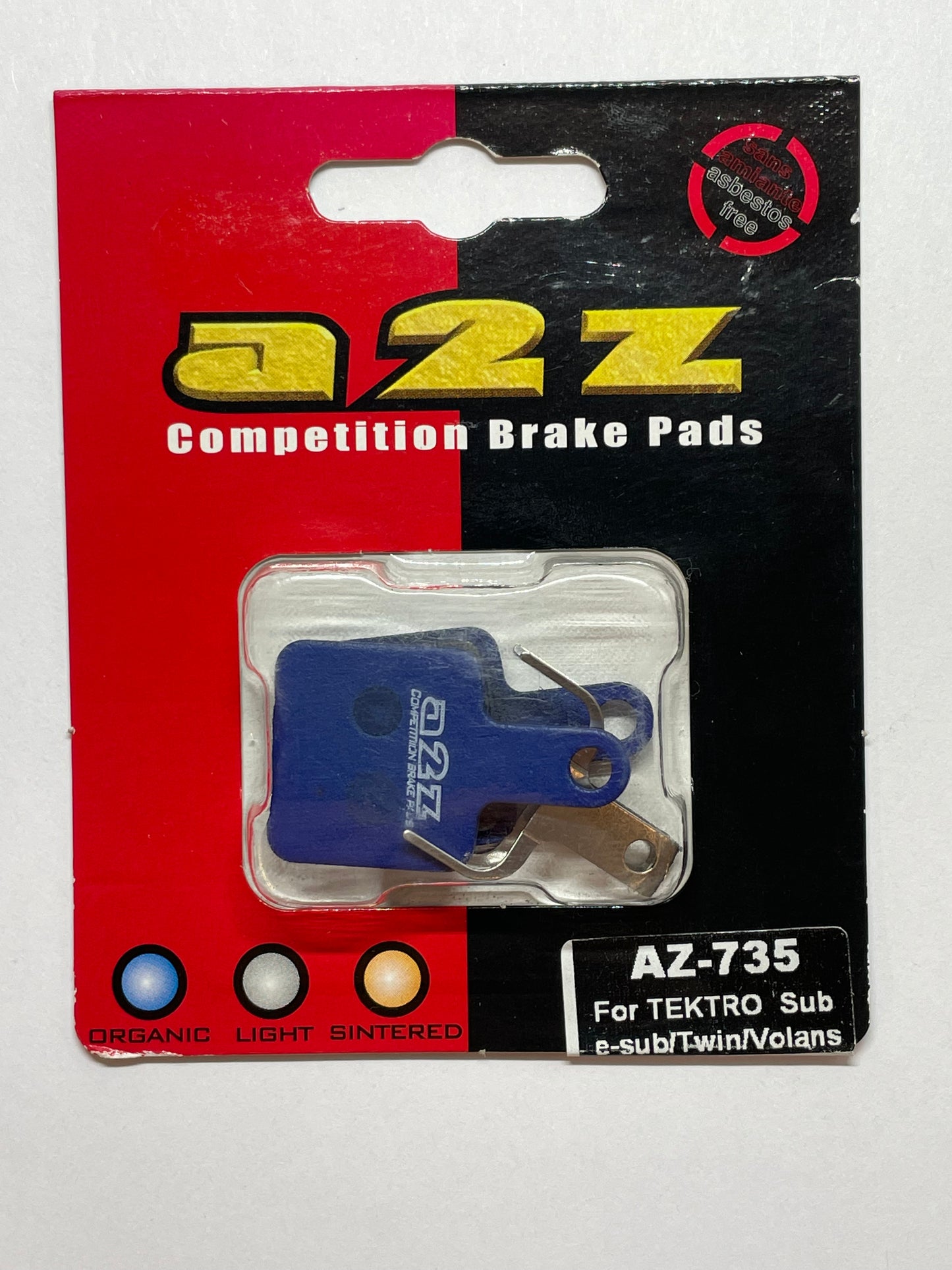 A2Z (AZ-735) Suntour Mechanical Tektro SUB/e-sub/Twin/Volans - Organic Disc Brake Pads