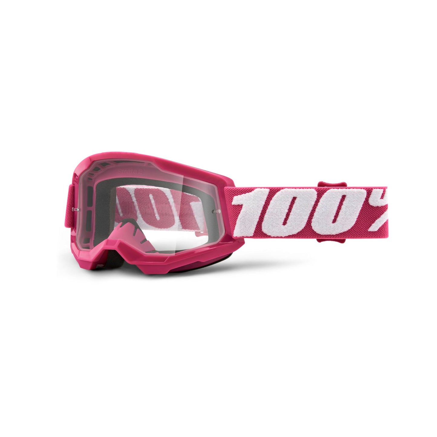 100% Strata 2 Youth Goggle - Fletcher Pink / Clear Lens