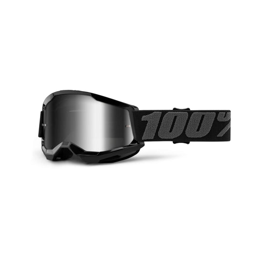 100% Strata 2 Youth Goggle - Black / Silver Mirror Lens