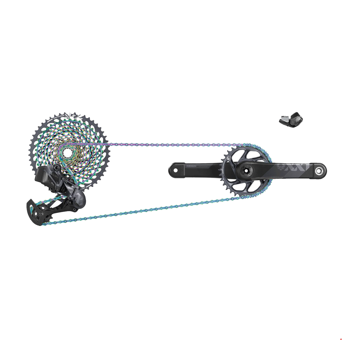 SRAM CHAIN PC XX1 EAGLE HOLLOWPIN 126 LINKS POWERLOCK FLOWLINK 12 SPEED - RAINBOW