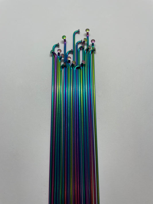 Dartmoor Spokes - Petrol Chrome / Rainbow (EACH)