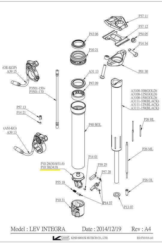 KS LEV Mast End Sleeve - Dropper Post Spares (A3159)