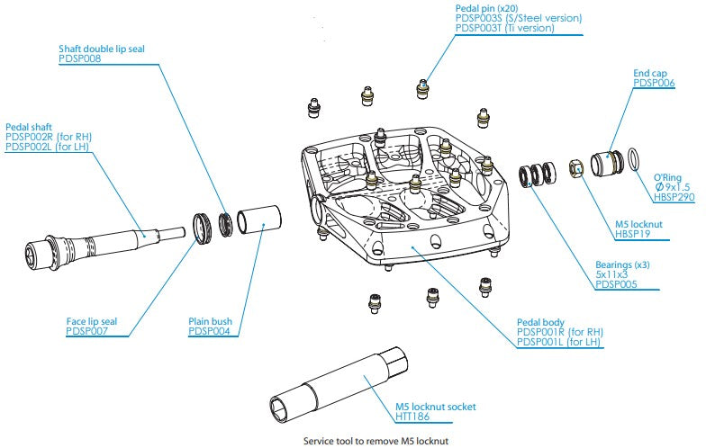 Hope F20 Pedal Service Kit