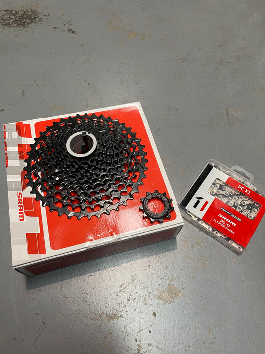 SRAM 11 Speed PC X1 Chain and Cassette HG - Bundle Deal