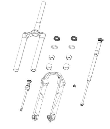 ROCKSHOX SPARE - FRONT SUSPENSION SERVICE DUST SEAL/FOAM RING GREY 32MM SEAL,10MM FOAM RING - REVELATION/ARGYLE/SEKTOR/TORA/RECON/XC32