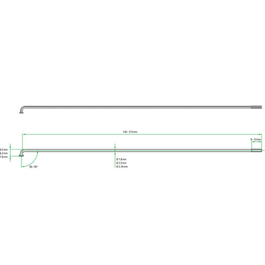 DT Swiss Champion 2mm 14g J-Bend Spokes - Silver (Each)