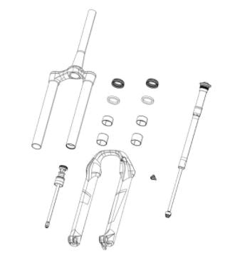 ROCKSHOX SPARE - FRONT SUSPENSION INTERNALS RIGHT REBOUND ADJUSTER KNOB/BOLTKIT, CHARGER 2 - LYRIK/PIKE B1 (2018+)