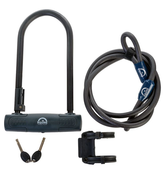 Squire Eiger 230mm D-lock with free cable Bike Lock - Security Rating 10