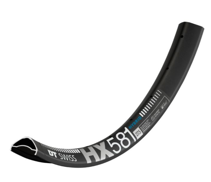 DT Swiss HX 581 Hybrid SBWT disc-specific 28 and 32 hole Presta-drilled black - 27.5