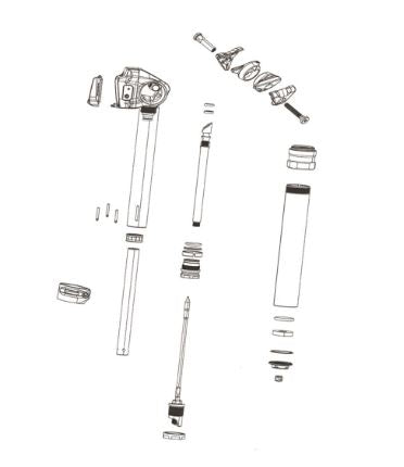 ROCKSHOX SPARE - SEATPOST SERVICE HYDRAULIC HOSE (2000MM) KIT - REVERB INCLUDES NEW HOSE NEW STRAIN RELIEF, NEW BARB)