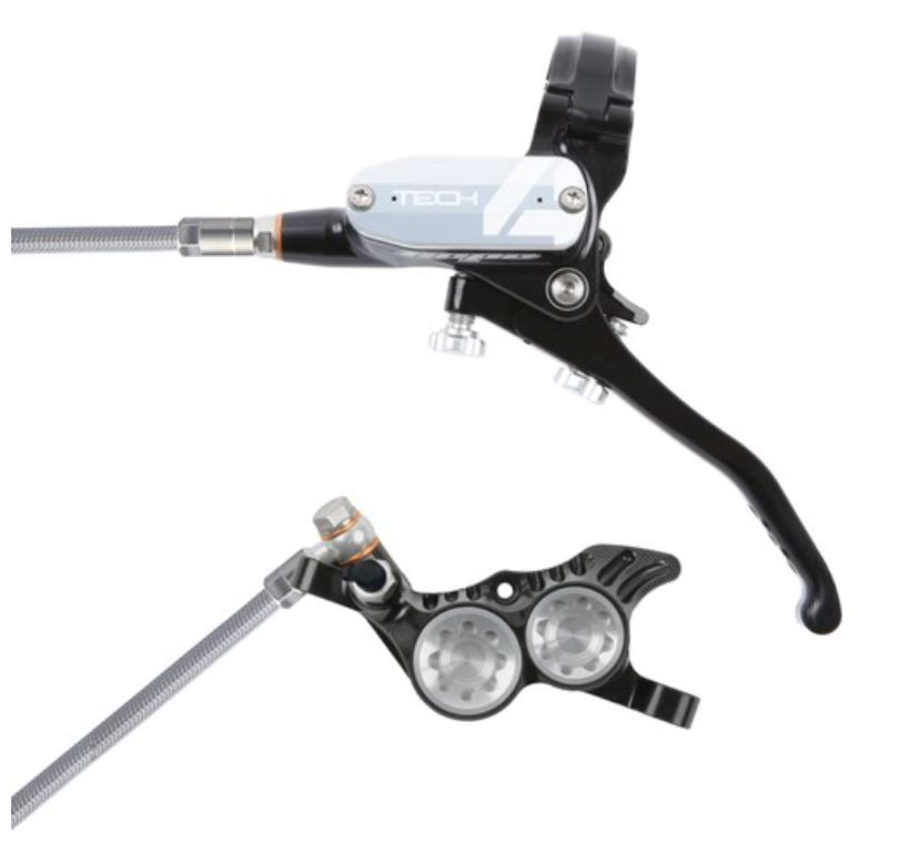 Hope Tech 4 V4 - No Rotor - Black/Silver - Braided