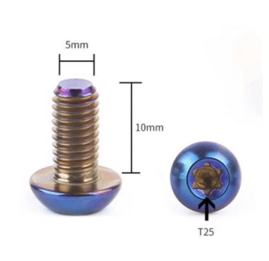 GMH Titanium Disc Rotor Bolts M5x10mm T25 (pack of 6)