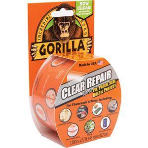 Gorilla Clear Repair Tape 8.2m x 48mm - Crystal Clear
