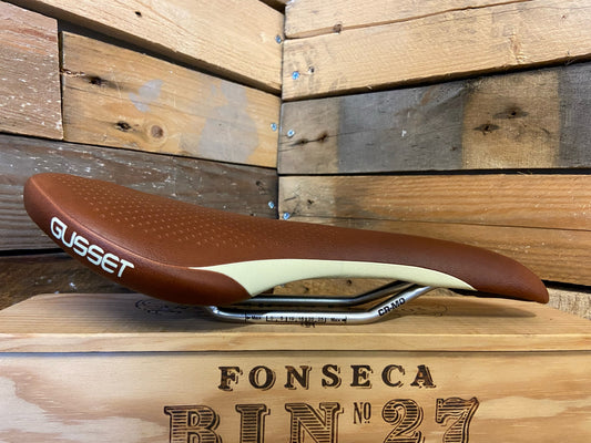 Gusset R-Series Saddle - Brown/Cream