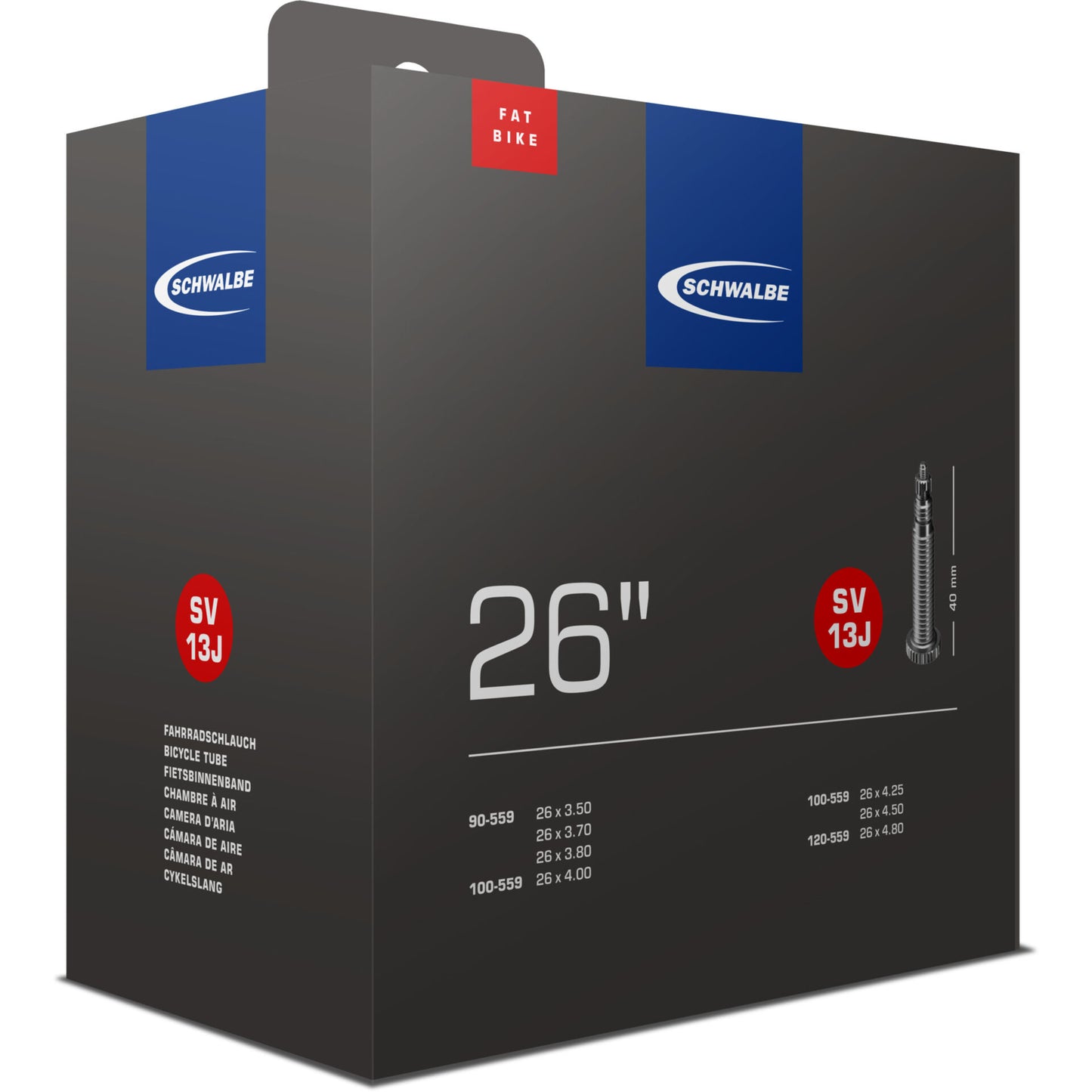 Schwalbe SV13J 26" fatbike innertube (Presta Valve) 3.0 - 4.8