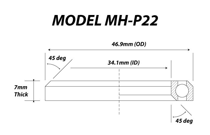 MH-P22 HEADSET BEARING - 34.1 x 46.9 x 7mm (45/45 Degree)