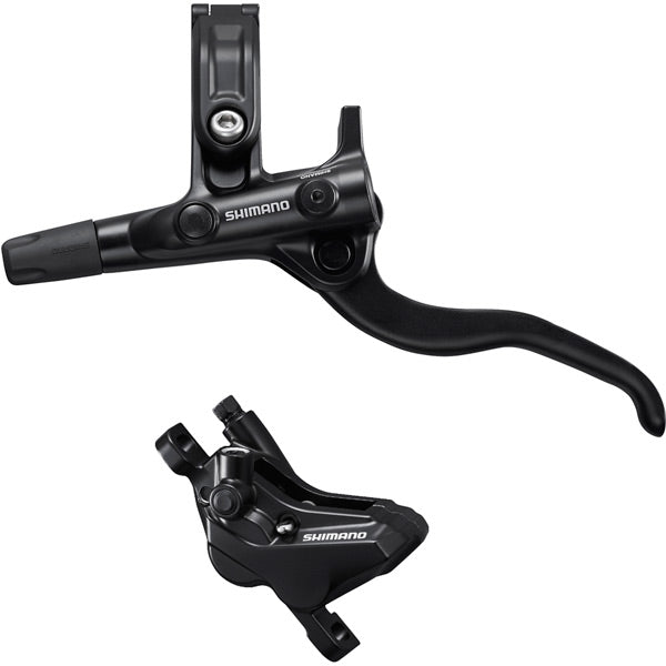 Shimano BR-MT420/BL-M4100 Deore bled brake lever/post mount 4 pot calliper, rear left