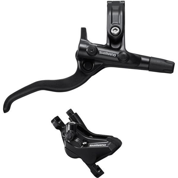 Shimano BR-MT420/BL-M4100 Deore bled brake lever/post mount 4 pot calliper, front right