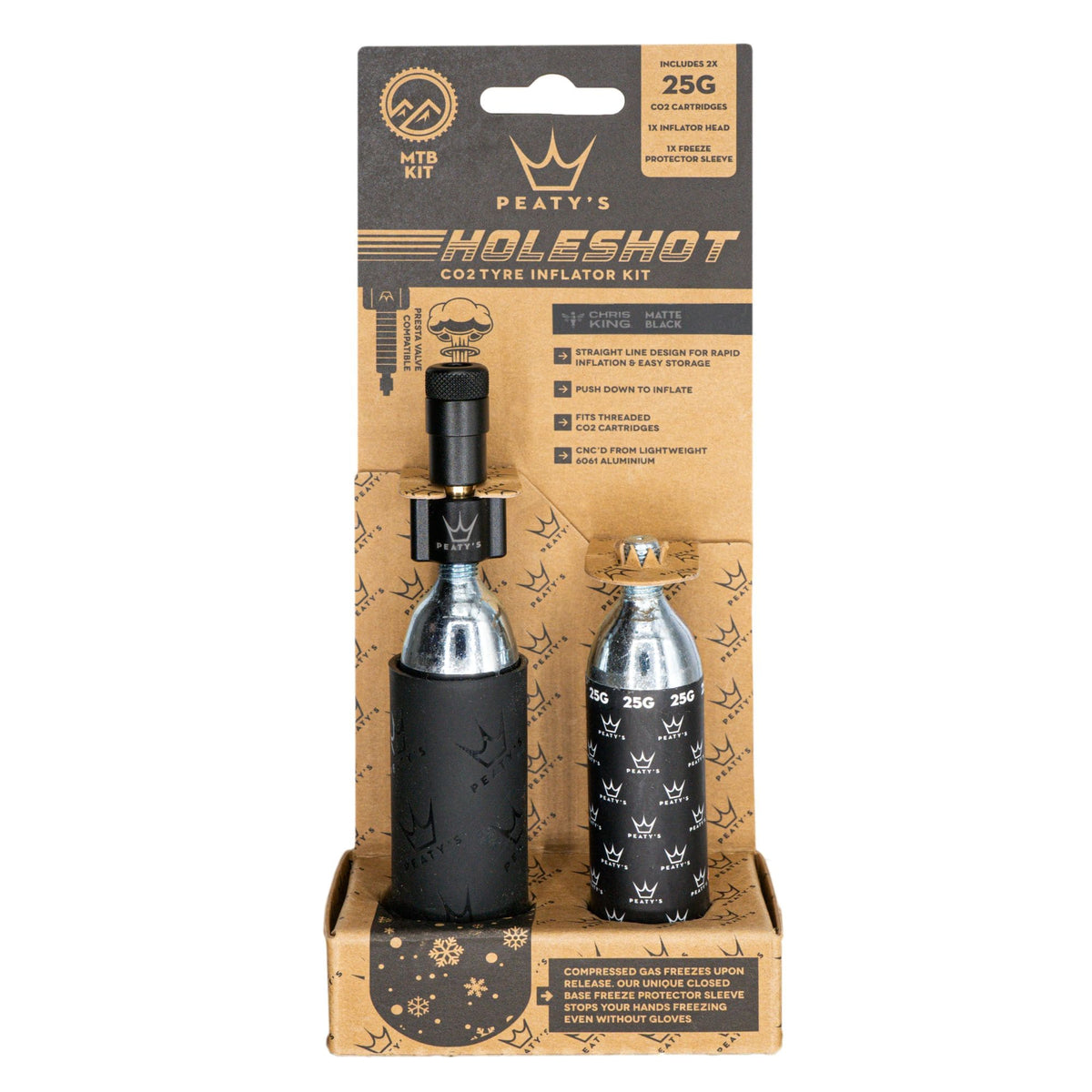 Peatys Holeshot CO2 Tyre Inflator - MTB (25g)