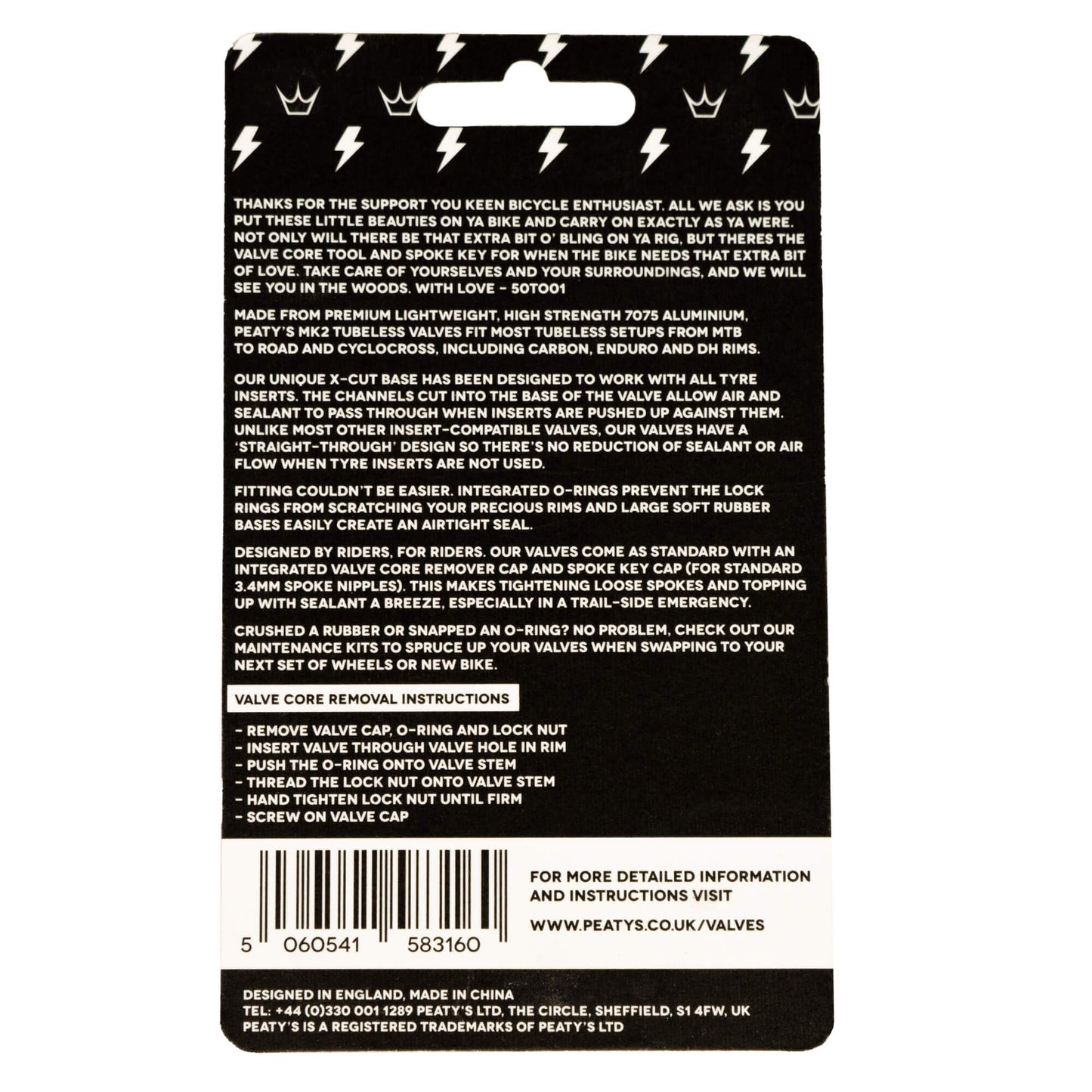 Peaty's x 50to01 Tubeless MK2 Rasta Valves 42mm