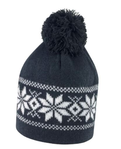 Knitted Fairisle Bobble Hat