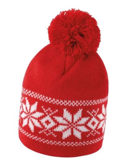 Knitted Fairisle Bobble Hat