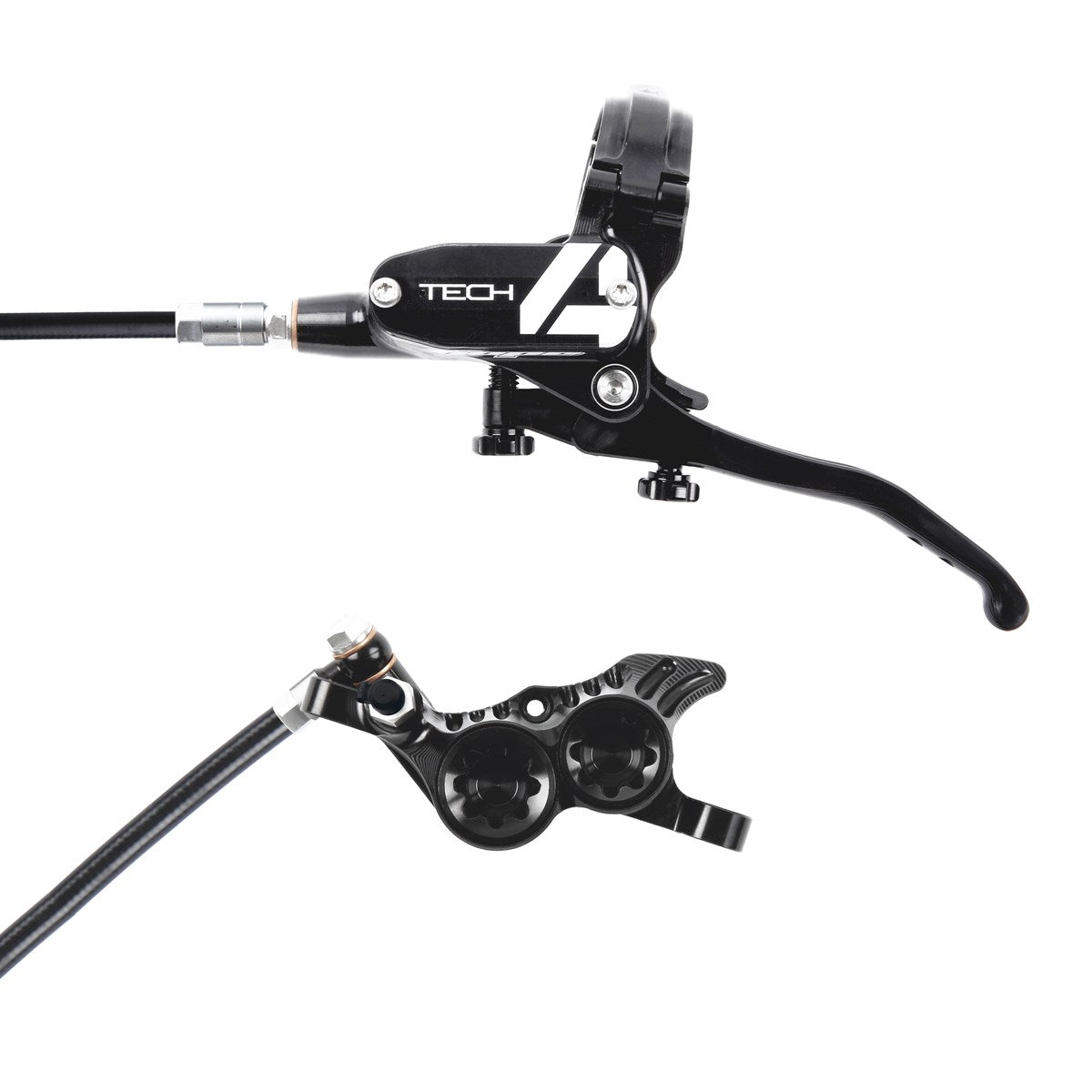 Hope Tech 4 V4 Brakes - Black/Black - Black Hose