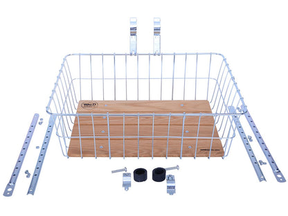 WALD 1392 WOODY LARGE BASKET FRONT RACK - SILVER