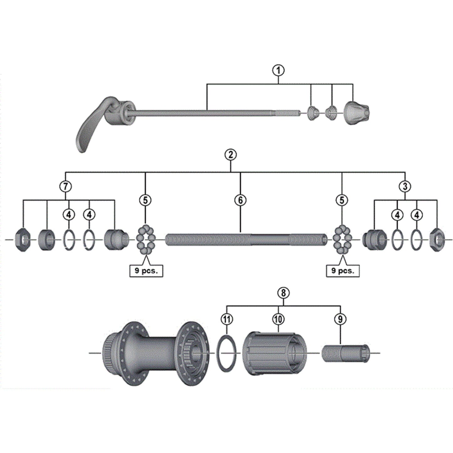 Shimano FH-RM66 complete freewheel body