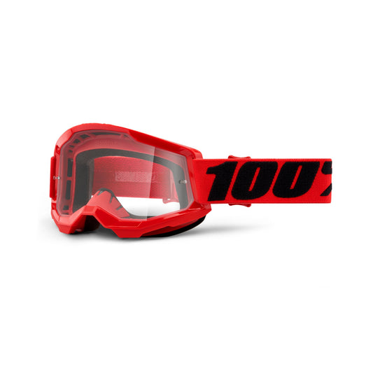 100% Strata 2 Goggle - Red / Clear Lens