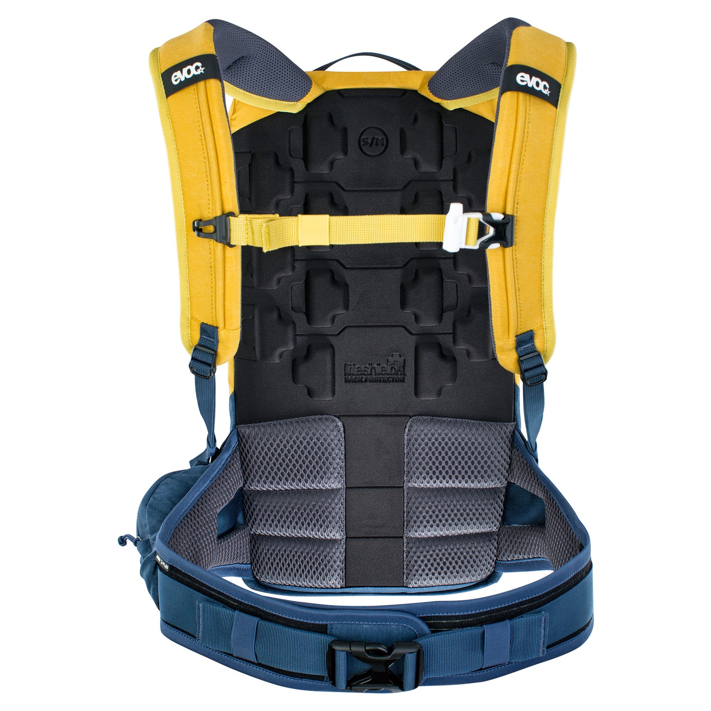 EVOC Trail Pro Protector Backpack 10L - CURRY/DENIM (S/M)