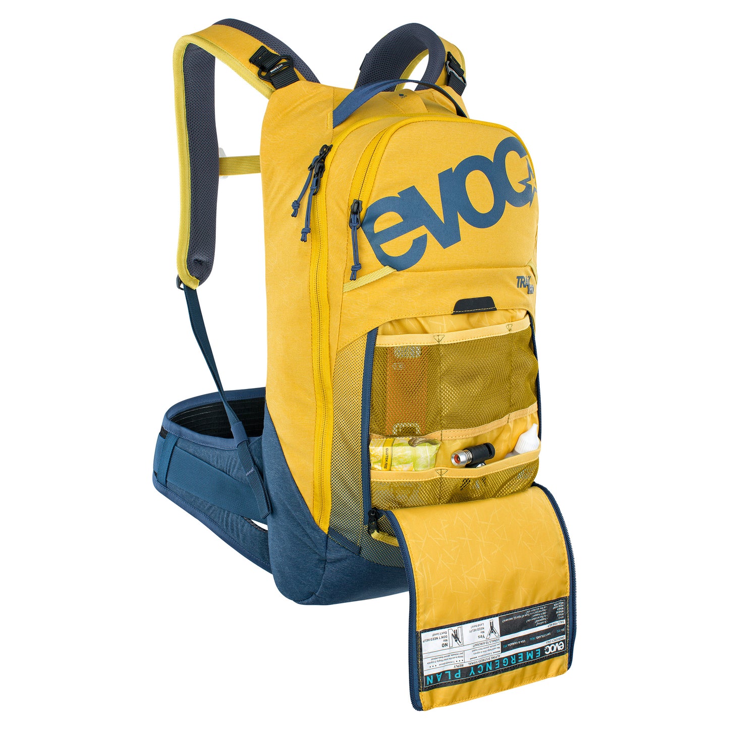 EVOC Trail Pro Protector Backpack 10L - CURRY/DENIM (S/M)
