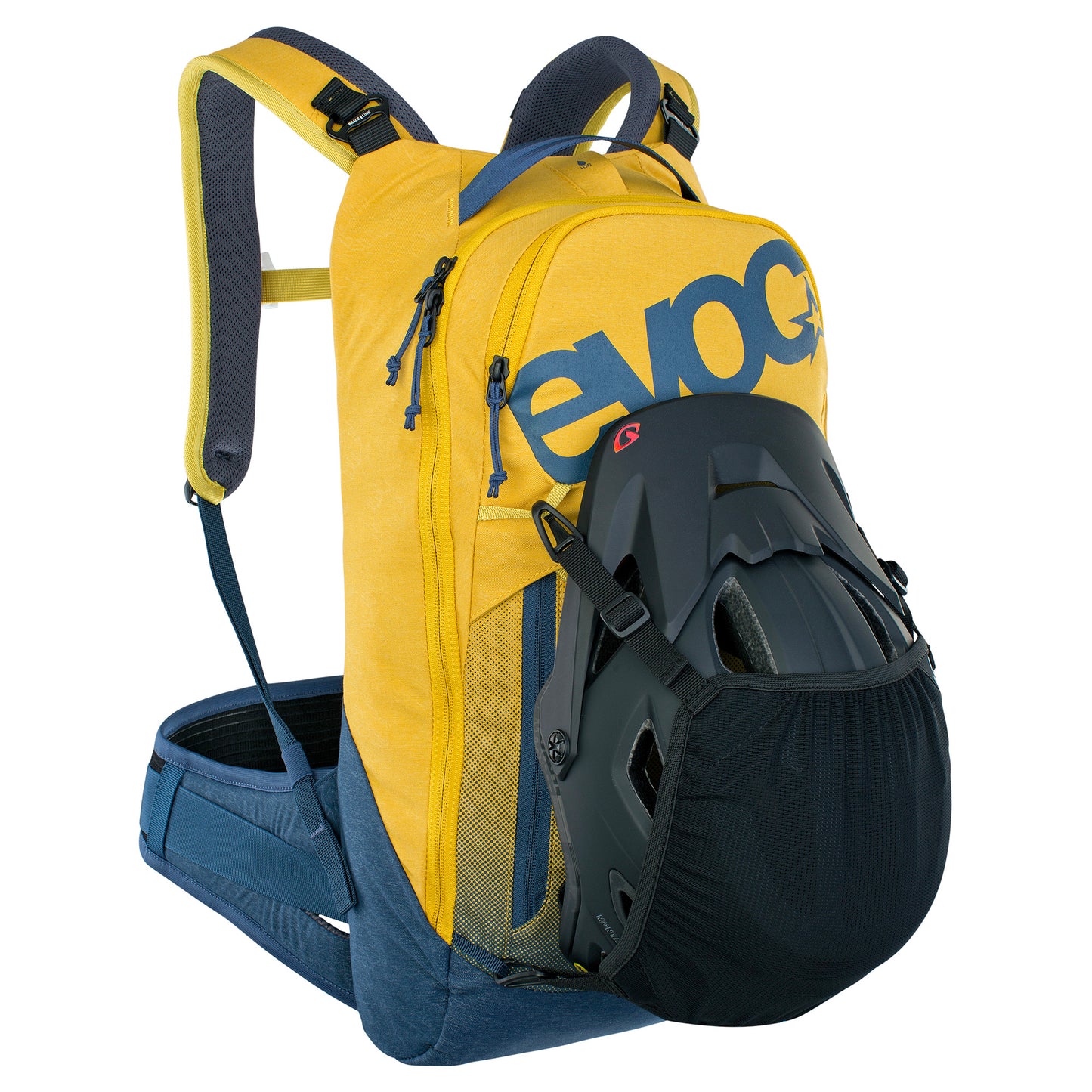 EVOC Trail Pro Protector Backpack 10L - CURRY/DENIM (S/M)